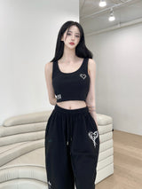 ハートクロップスリ－ブレス/845. Heart crop sleeveless (2color)