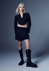 アシンメトリックベルトミニスカート / ASYMMETRIC BELT MINI SKIRT
