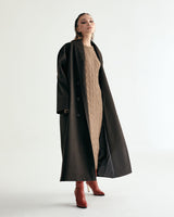 ALPACA CABLE KNIT MUFFLER & ONEPIECE SET - COCOA (6635997102198)