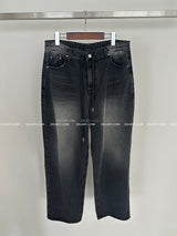 dark blue string wide pants
