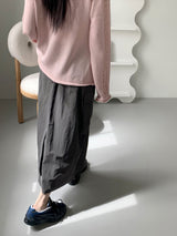 シネストリングナイロンカーゴバックスリットロングスカート / cine string nylon cargo back slit long skirt