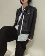 [MADE] Oubly leather racer jacket (2 color)