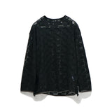 ネットウェーブチェッカーニット / NET WAVE CHECKER KNIT_BK