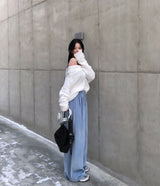 [BELLIDE MADE] ソフトベルベットスウェットワイドパンツ