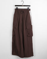 Shabe Side Line Coloring Nylon Two-Way String Long Cargo Pants