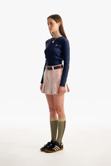 スモールチェリーケーブルクロップニット／SMALL CHERRY CABLE CROP KNIT [DARK NAVY]