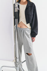 コアストリングボンバージャケット / Core string bomber jacket jk (2 colors)