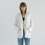 テーラードリネンジャケット / TAILORED LINEN JACKET, WHITE