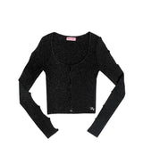 メイドボタンニットトップ / PNF made Mov button knit top