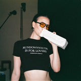ベイビークロップT for all 'LOVERS' / Baby Crop Tee for all 'LOVERS' Off White / Black