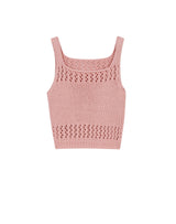 フィッシュネット スクエアネック ニット タンクトップ / FISHNET SQUARE NECK KNIT TANK TOP PINK