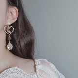 ムーンアンドベイビーイヤリング / Moon and Baby Angel Earring - Champagne Pink