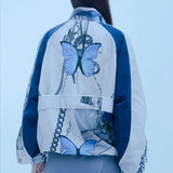 ブルーバタフライウィンドブレーカー/1 3 blue butterfly windbreak