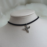 アンティークシルバーエンジェルチョーカーネックレス / Antique Silver Angel Choker Necklace (Street Women Fighter Aiki, Dreamcatcher Sua Choker)