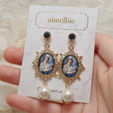 クラシックレディーオイルペインティングピアス / Classic Lady Oil Painting Piercing