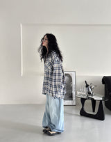 [UNISEX] ストリングチェックシャツ