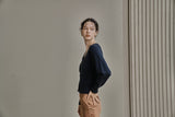 Vボタンカーディガン/V BUTTON CARDIGAN_SMOKE