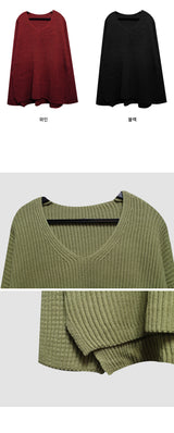 ラージVネックニット/Large V-Neck Knit (7color)