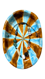 フィッシュインウォータープラントジェムストーンブレスレット / A fish in a water plant gemstone bracelet