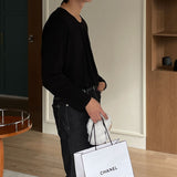 ASCLO Uネックシルケット長袖Tシャツ(4color)