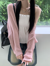 夏 ベーシック ストリング リボン クロップド ボレロ カーディガン/[6 colors] Honey Summer Basic String Ribbon Cropped Bolero Cardigan