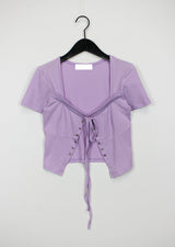 コルセットスクエアネックTシャツ / Corset Square Neck T-shirt (3color)
