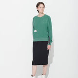[UNISEX] FLORRA DEMAGE SWEATSHIRT, FOREST GREEN (6632601387126)