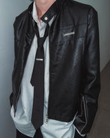 [MADE] Oubly leather racer jacket (2 color)