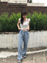 Wander brushed denim pants
