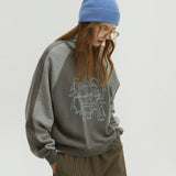 HUDDLING PENGUIN RAGLAN SWEATSHIRT_GRAY