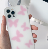 パステルブラーピンクバタフライフォーンケース / Pastel Blur pink utterfly Phone Case