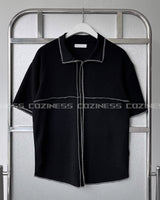 DL ステッチVネックカラーニットウェア / DL Stitch V-Neck Collar Knitwear (2 colors)