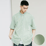 ストライプコンフィールーズフィットシャツ / STRIPE COMF LOOSE FIT SHIRT GREEN