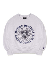 Women's Crop Le Lis balpo Embo Embroidery Sweatshirt AshGrayNavy(FCB4TS360W)