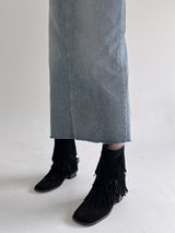 フリンジショートブーツ/Fringe Short Boots (2color)