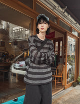 フォーシーズンシースルーストライプ長袖Tシャツ