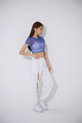 4ラインメッシュクロップトップ/TOP(9360) 4 Line Mesh Crop Tee