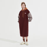 フーディーロングジャージドレス/HOODIE LONG JERSEY DRESS _ BURGUNDY