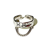 Silver Bear chain ring (6673130913910)