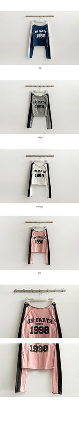 シンスステッチカラーカッティングラグランクロップド長袖Tシャツ