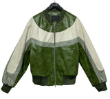 (UNISEX) ライニング配色キルティングレザージャケット