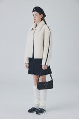 ビーガンレザーラインファージャケット / Vegan Leather Line Fur Jacket