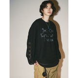 ネットウェーブチェッカーニット / NET WAVE CHECKER KNIT_BK