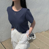 デイリーラベルセミクロップショートスリーブTシャツ