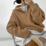 Quarter Zip Waffle Knit Top