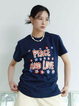 Peace and love shortPeace and love short sleeve T-shirts navy (6594388820086)