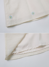 フラワー刺繍フレアミニスカート