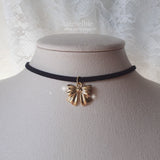 Lovely Ribbon Choker Necklace - Gold (Kep1er Dayeon Necklace)