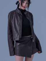 Pigment Vintage Vegan Leather SKIRT (BR)