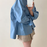 [Good Detail] Two-type Overfit Snap Button Shirt